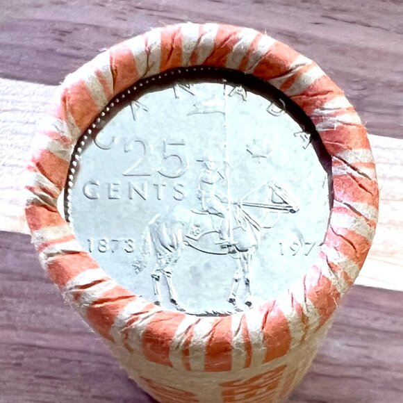 1973 Canada 'R.C.M.P. Centennial 1873-1973' 40 x 25¢ Coin Roll! - Picture 2 of 8